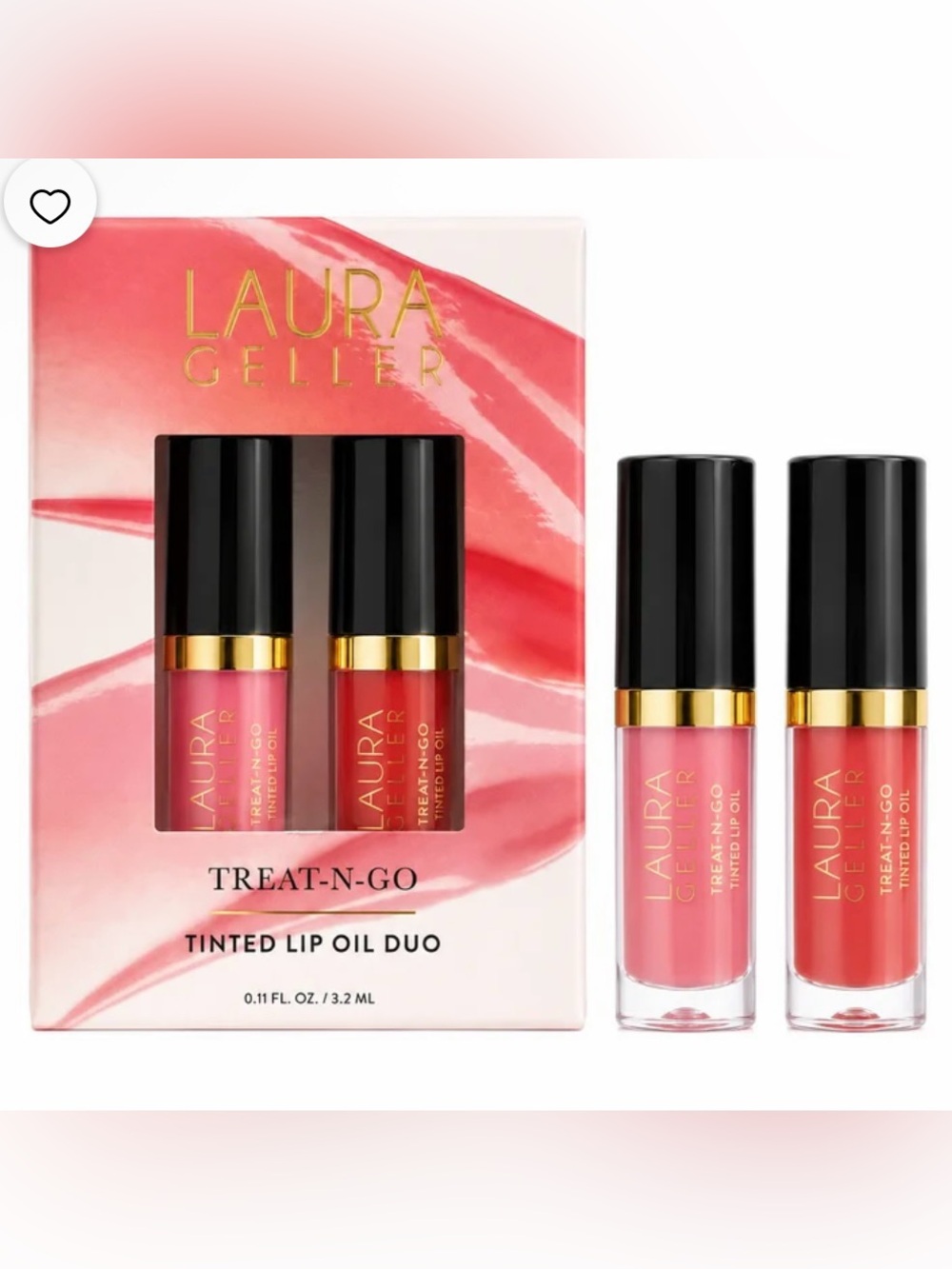 Laura Geller Treat-N-Go Tinted Lip Oil Duo, Champion & Knockout, Hydrating